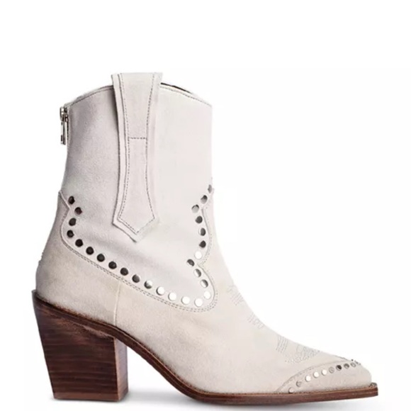 Zadig & Voltaire Cream Heeled Boots - Picture 1 of 4